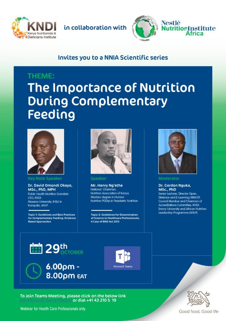 KENYA NUTRITIONISTS & DIETICIANS INSTITUTE IN COLLABORATION WITH NNIA